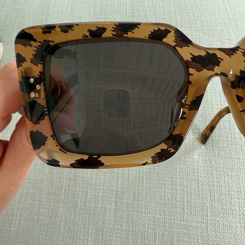 Leopard Print Square Sunglasses - image 5